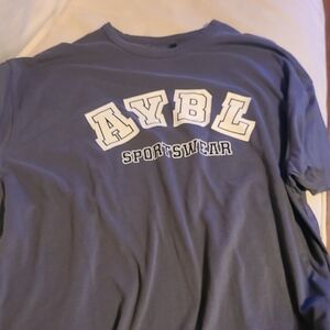 AYBL Slate Blue Short Sleeve Tee with White Collegiate Logo